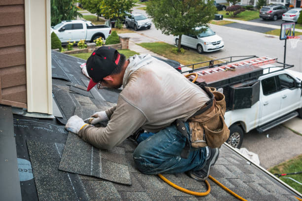 Professional Flat Roof Repair technician working in Ipava, IL